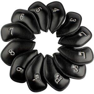 12pcs or 1pc Thick Synthetic Leather Golf Iron Head Covers Set Headcover Fit